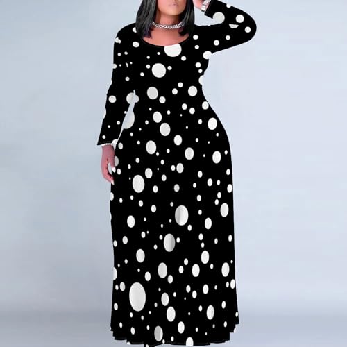 Image of PinkPatty Women's Plus Size Long Sleeve Maxi Dresses T Shirt Boho Fall Dress with Pockets