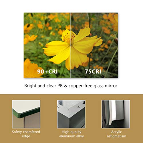 Meykoe 1000x700mm Illuminated LED Bathroom Mirror Anti-Fog LED Mirrors with Lights + Touch Switch Control + Demister