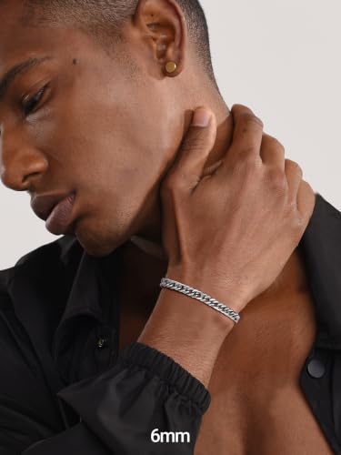 Image of PROSTEEL Bracelets for Men, Cuban Link, Silver /Gold /Black, Stainless Steel | 6 /8 /12 /17mm Width, 7.5 /8.3 /9 inch Length, Stainless Steel Mens Bracelet, Durable & Non Tarnish, Chunky Jewelry with Gift Box