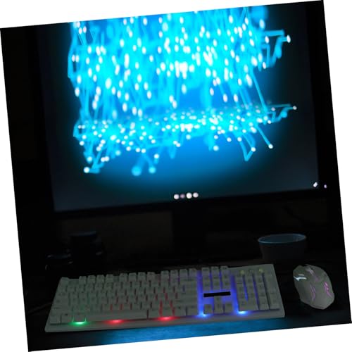 Teclado blanco y mouse para PC con diseño ergonómico y antifantasma 5