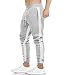 Produktbild Herren Trainingshose Jogginghose Sporthose Stripe Slim Bekleidung Pants Festlich Fit Bodybuilding Rippenhem Mit Kornelzug 3040 (Color : Hellgrau, Size : 38)