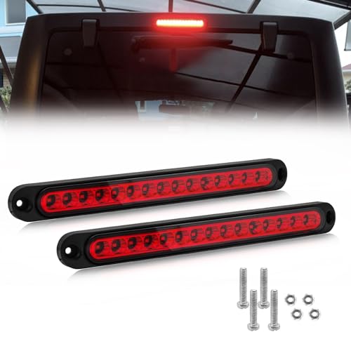 Biqing 1PC Troisième Feu Stop LED Rouge,Universel 12V 24V Feu Arrière de Camion 15LED Feu de Freinage Supplémentaire étanche pour Car Remorque Bus Camion Bateau RV (1)