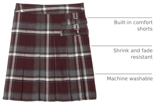 Image of French Toast Girls' Plaid Adjustable Waist Pleated-Front Two-tab Scooter