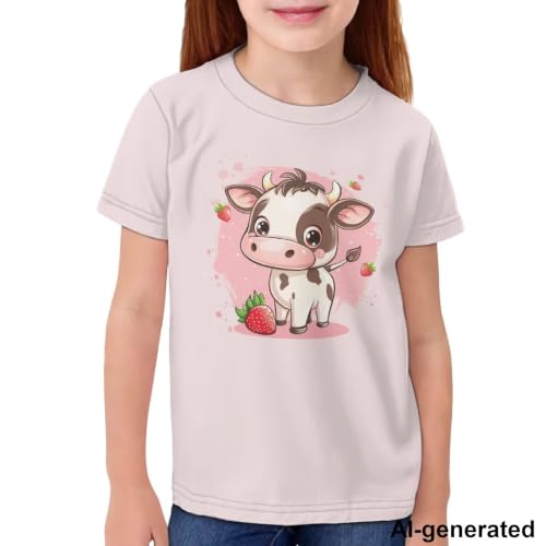 Image of Novelty 3D Graphic T Shirts for Kids Crew Neck Funny Animal Print Short Sleeve Girls Tshirts 3-16 Years