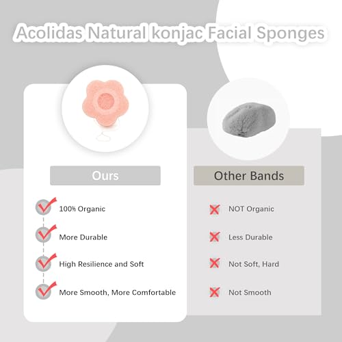 Konjac - Juego de esponjas faciales para limpiar, exfoliar, lavar la cara y el cuerpo, esponjas naturales orgánicas para exfoliante, cuidado de la piel, eliminación de maquillaje, seguro para mujeres - imagen 6