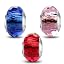 3 Red Blue and Pink Charms