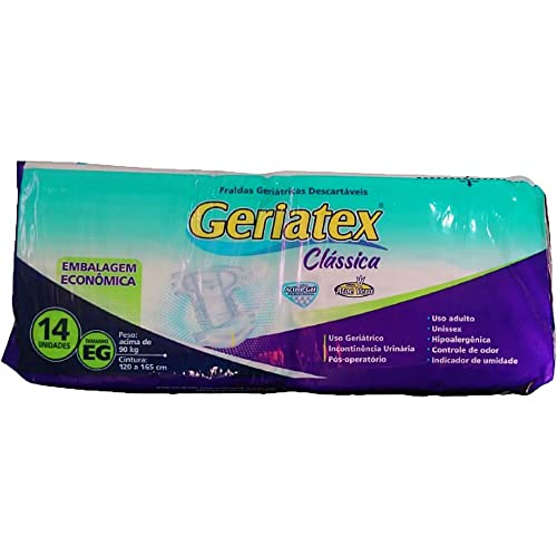 Fralda Geriátrica Geriatex Clássica - Tamanho EG - Com 14 Unidades Fralda Geriátrica Geriatex Clássi