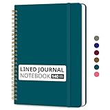 Taja Cuaderno de espiral rayado para mujeres y hombres, esmeralda