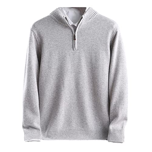 Pull en cachemire pour homme Kelsiop en pure laine col roulé gris clair
