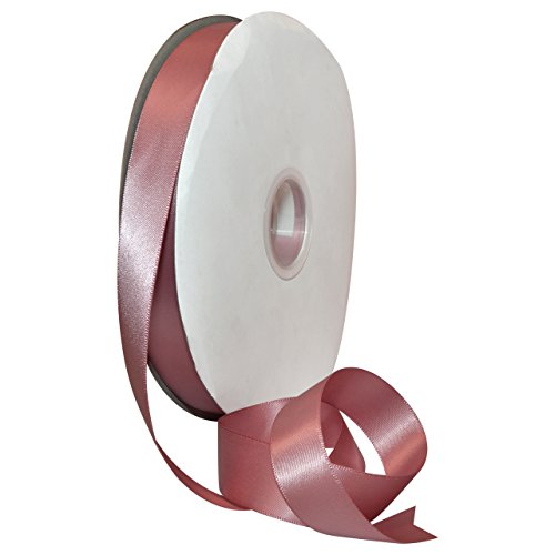 Image of Morex Ribbon 08822 /00-165 Double Face Satin Ribbon 7 /8 inch X 100 YD Rosy Mauve Ribbon for Gift Wrapping, Birthday Gift Cards, Satin Dress for Women, Silk Ribbons for Crafts, Wedding Gifts for Couple