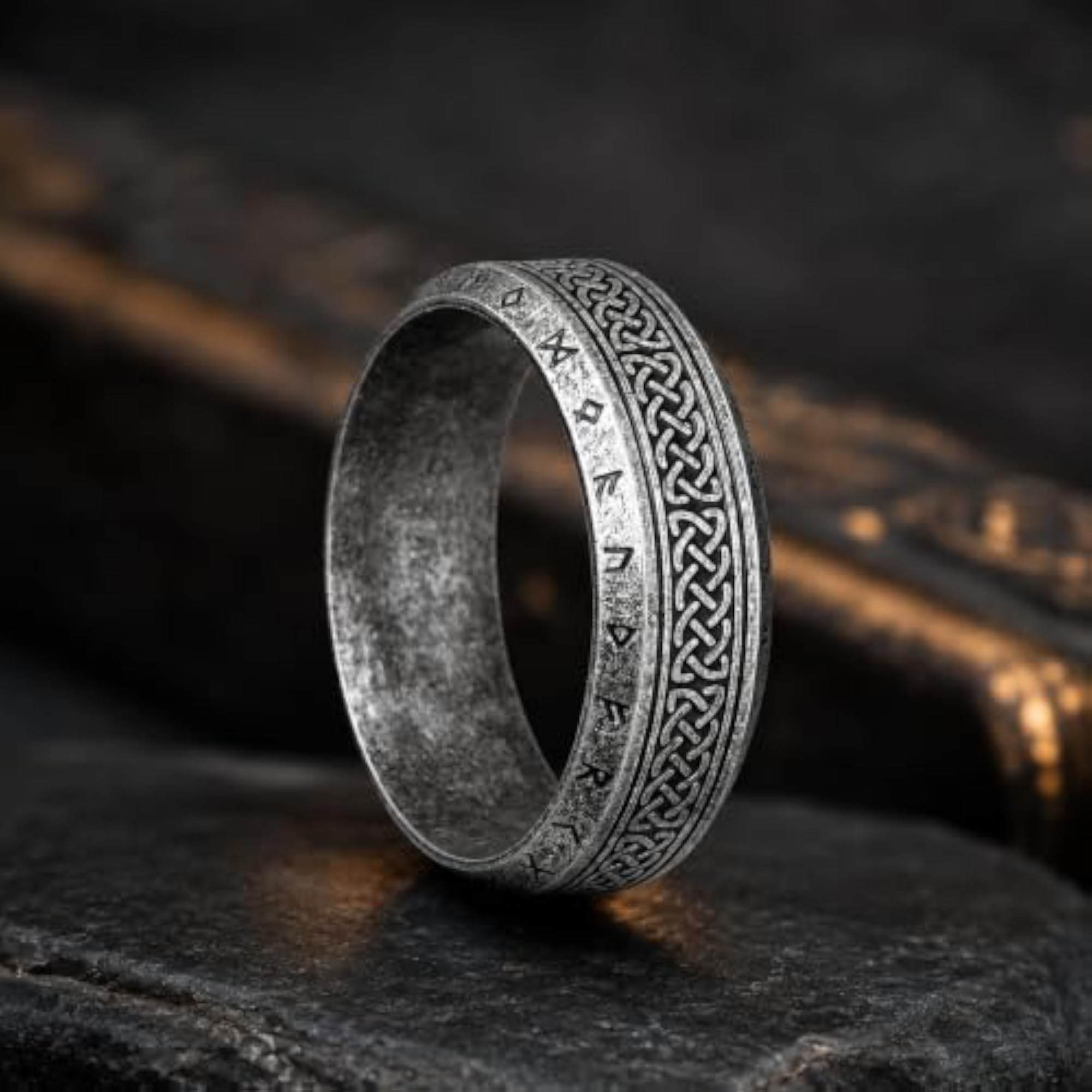 Celtic Knot Pattern Finger Ring for Men