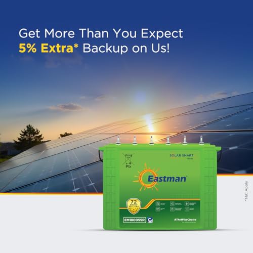 Image of Eastman EM1800SSR | Eastman 150Ah Smart Solar Battery | Warranty 72 (36+36) Months for Home & Office