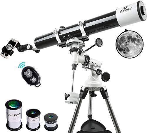 Gskyer Telescope, Astronomy Refractor Telescope, 80mm Aperture Travel Scope for Kids & Beginners - with Smartphone Adapter & Wireless Camera Remote