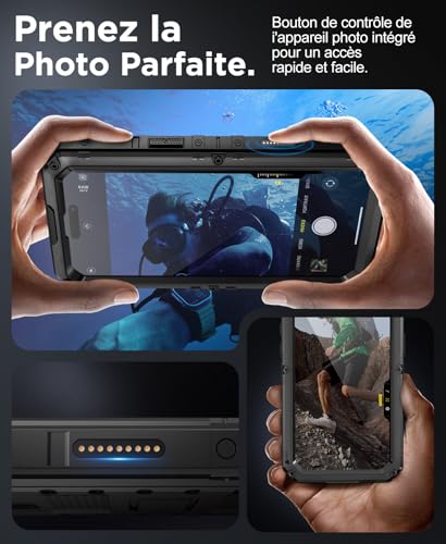 Coque Étanche iPhone 16 Plus Beeasy Métal Antichoc Noir - 6