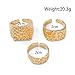 Navirix 3Pcs Gold Chunky Knuckle Rings for Men,Punk Stackable Finger Rings Set,Hip Hop Harmmered Texture Statement Trendy Simple Jewelry(Golden,Golden)