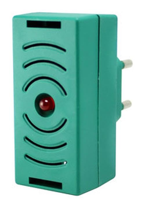 Scacciatore elettronico per mosche, funzionamento ad ultrasuoni, design compatto, ideale per mantenere spazi liberi dagli insetti.