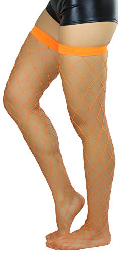 Image of ToBeInStyle Women's Vibrant Large Net Fishnet Thigh High Elastic Nylon Novelty Stockings