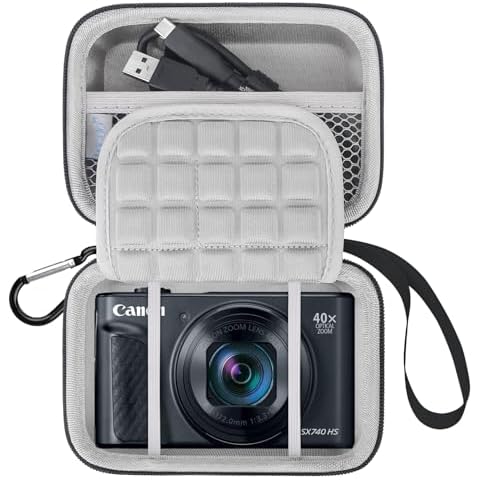 Lacdo Camera Carrying Case for Canon PowerShot SX740 Cover