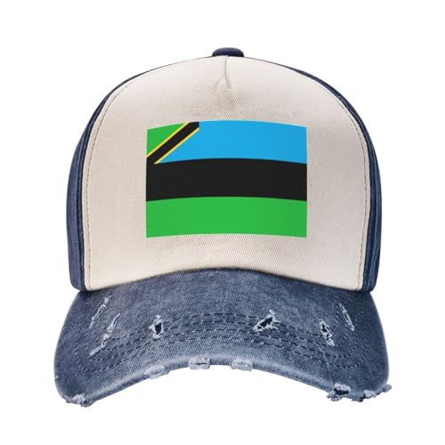 Melbrakin Bandiera di Zanzibar Migliora Il Tuo Stile con Divertenti Berretti da Baseball Regolabili in Cotone per Uomo e Donna Blu Navy