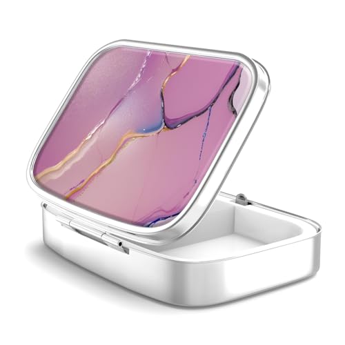 Image of Pill Box 2 Compartment Small Pill Case,Portable for Pocket or Purse Pill Organizer Pill Container Holder to Hold Vitamins, Medication, Fish Oil and Supplements(36-Color Gradient