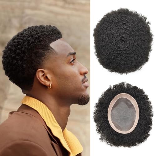 CURVE HAIR Curly Toupee for Black Men