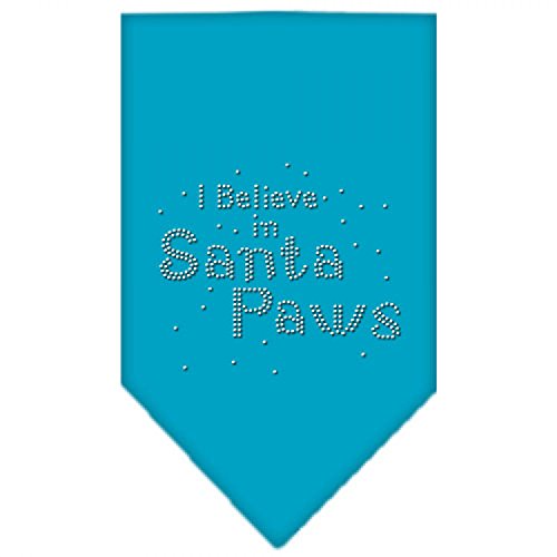 Mirage Pet Products Santa Paws Rhinestone Bandana, Large, Turquoise