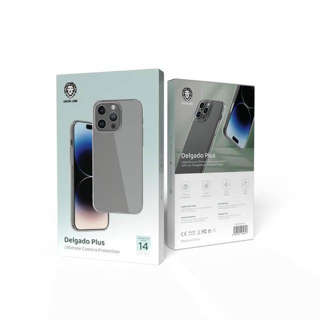 Green Lion Delgado Plus with Camera Protection Case for iPhone 14Pro Max Clear - Pack of 5 pieces