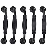 WANLIAN Black Cabinet Handle,Matte Black Cabinet pulls 5 Inch Cabinet Pulls, Suitable for Kitchen Cabinet Door, Bedroom Dresser Drawer, Bathroom Wardrobe Hardware-5 Pcs