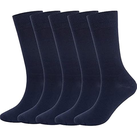 DRASEX Mens Dress Socks Solid & Pattern Socks 5 Pack Men's Casual Socks Classic Combed Cotton Crew Socks for Men Cover