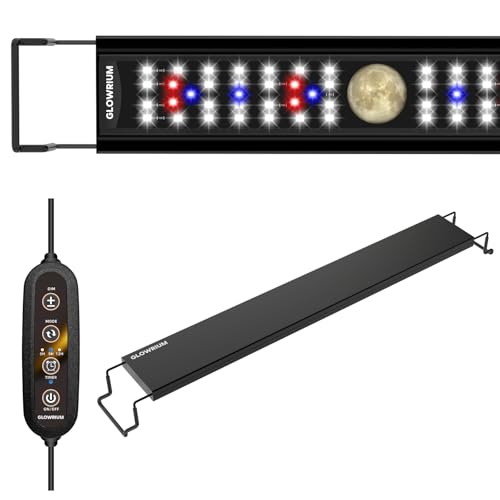 Image of GLOWRIUM Aquarium Light, LED Fish Tank Light with Timer, Full Spectrum Freshwater Planted Aquarium Grow Lights with Moon Lights, Brightness Adjustable, Daylight /Moonlight Mode, Auto On /Off (18-23 in)