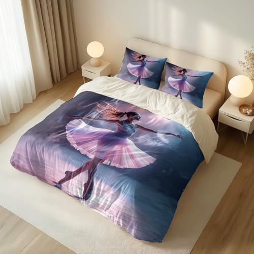 Parure de lit king size avec housse de couette imprimée douce