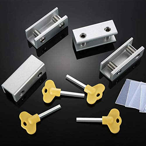 4 Pack Adjustable Sliding Window Locks Aluminum Alloy Window Security Locks With Key For Home, Office And Public Places (4, 2.4" 0.94" 0.94") #TOP6