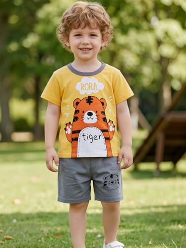 Image of Toddler Boys 4 PCs T-shirts and Shorts Set Baby Summer Clothes Outfit