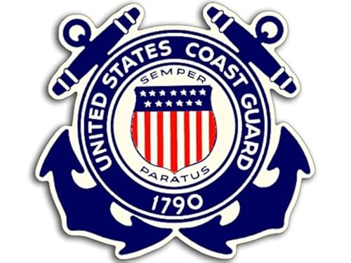 Vintage US Coast Guard 1790 Crossed Anchors Shaped Sticker (USCG ...
