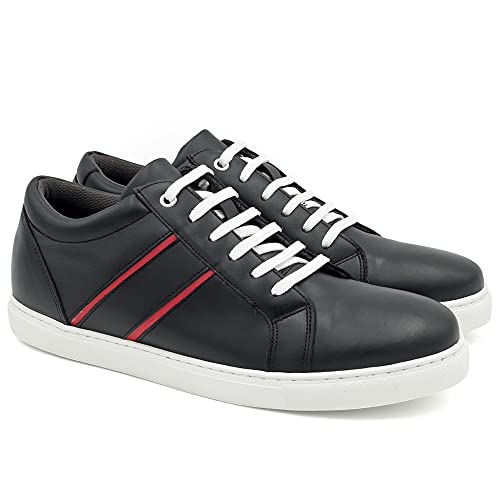 Masaltos Height Increasing Shoes for Men. Be Taller 6 cm / 2.36 inches. Model Mantova (Black, Numeric_8_Point_5)