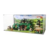 Brickcessories Display Case Compatible with LEGO Icons 10354 The Lord of the Rings The Shire – Enclosed Case with UV-Printed Background and Base – Set Not Included