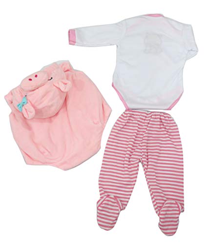 WAWA-HAOKEAI Outfit for 22-24 inch Reborn and Newborn Baby Dolls Handmade Doll Clothes fit for Toddler Girl Dolls Matching Photos pcs Sets Accessories with Embroidered (WW2029) - Thumbnail 4