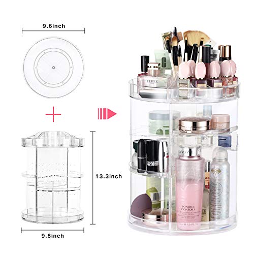 Coolbear Rotating Makeup Organizer, 360 Spinning Round Cosmetics Storage For Skincare Cream Perfume Lotion, Save Bathroom Dresser Counter Space (Clear Acrylic) #TOP5