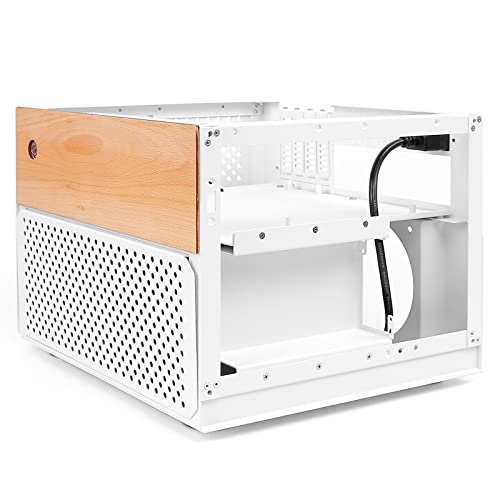 Gabinete NAS de 8 bahías, almacenamiento en red (NAS), soporta 8 discos duros de 3.5" y 2 SSD de 2.5", compatible con placas MATX/uATX/ITX, nube privada personal (sin discos), color blanco miniatura 3