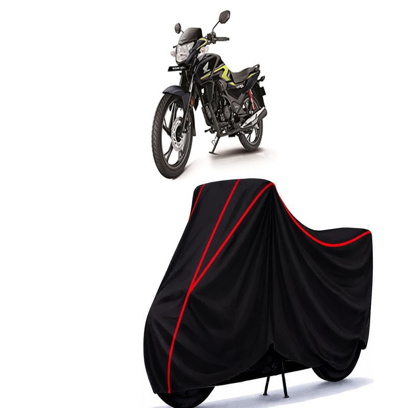 Image of SP 125 Disc Water Resistant Bike Cover for All Motorcycles & Rain | Heavy Duty Taffeta Fabric | UV Protection, Dustproof, Scratchproof | All Weather Two Wheeler Body Cover with Elastic Bottom
