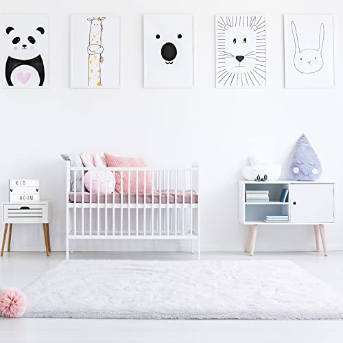 Noahas Fluffy Bedroom Rug Plush Fuzzy Rugs For Kids Room Living Room, Soft Shaggy Nursery Rug Furry Floor Carpet Modern Indoor Bedroom Decor Cute Boys Girls Room Rug, 3X5 Feet, White #TOP5