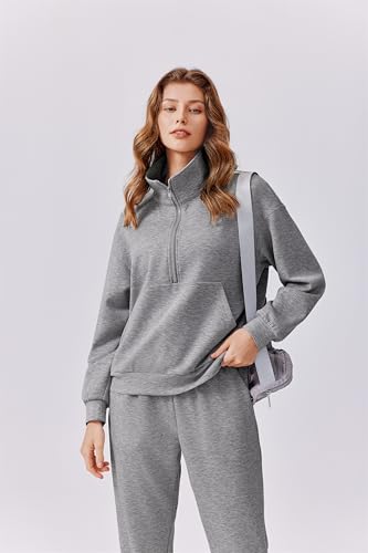 Image of PINSPARK 2 Piece Sets for Women 2026 Fall Travel Outfits Long Sleeve Tracksuit Joggers Sets Half Zip Sweatsuit Matching Set
