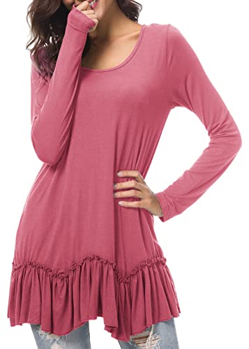 Urban CoCo Women's Casual T-shirt Solid Long Sleeve Tunic Tops