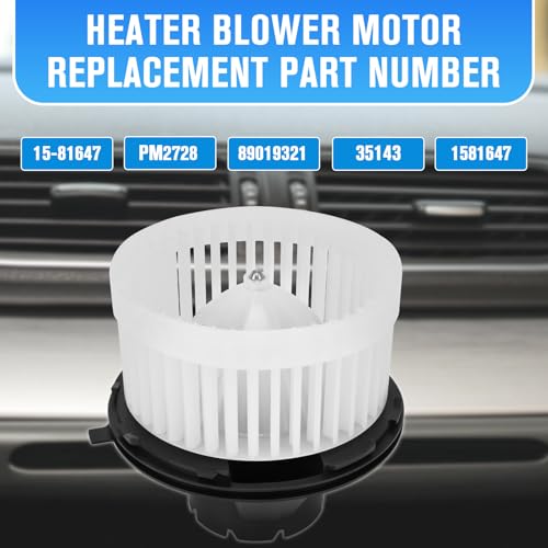 Image of AC Blower Motor Compatible with 1999-2007 Chevy Avalanche Silverado Suburban Tahoe GMC Sierra 1500 2500 3500 HD Yukon Cadillac Escalade EXT ESV Replaces 15-81647, 89019321, 35143, 1581647