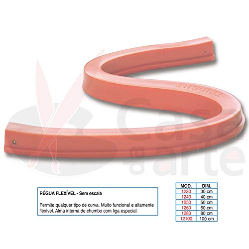 Régua Flexível sem Escala, Rosa, 30 cm, Trident