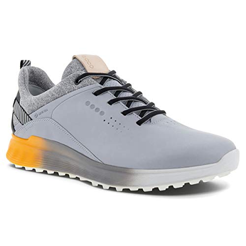 ECCO Men's S-Three Gore-TEX Golf Shoe, Silver Grey, 6-6.5