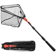 SAN LIKE Fishing Net Fish Landing Net Collapsible Fish Net with Anti-Slip Telescoping Rubber Pole Handle for Kids Adults in Saltwater Freshwater Multi-Size Extending to 37/42/43/51/69/71/89/98inch