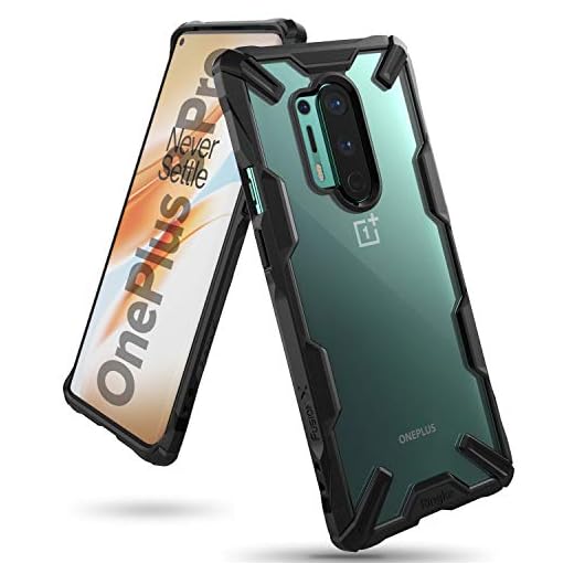 Ringke Fusion-X Kompatibel med OnePlus 8 Pro Skal Fodral Hård PC Baksida Stötsäker Heavy Duty TPU Stötfångare Skyddande Bakskal - Black