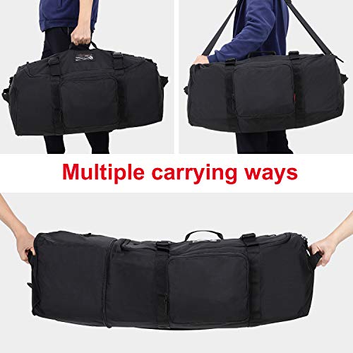 MIER Expandable Cargo Duffel Foldable Lightweight Sports Equipment Bag, 90L, Black