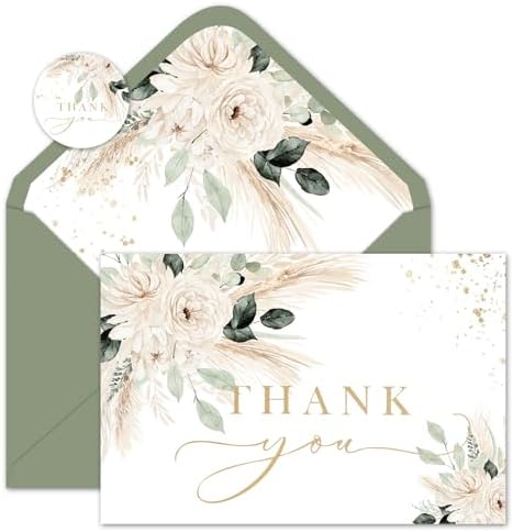 Blue Thank You Cards Crisky Beyond Grateful Thank You Cards - 50 Pack Blue Floral Notes With Envelopes 50 Pack Thank You Notes With Envelopes - View #8